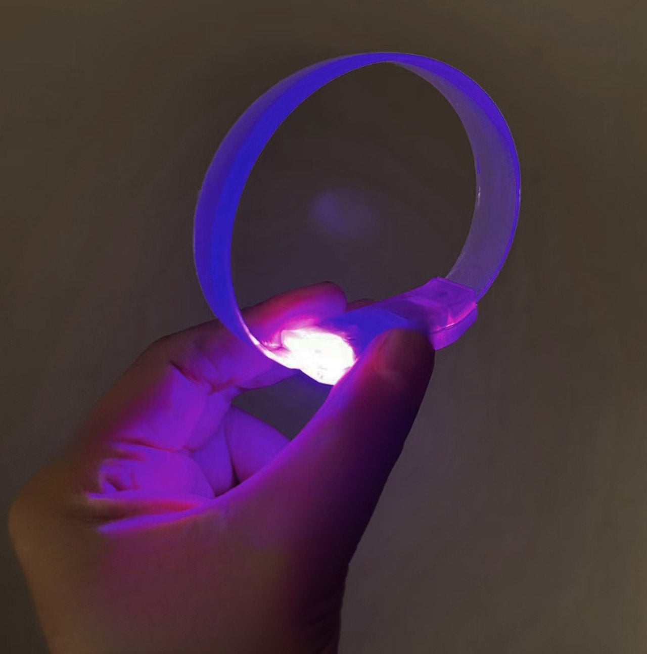 3 Modlu Pilli LED Işıklı Esnek Parti Bilekliği Mor (5286)