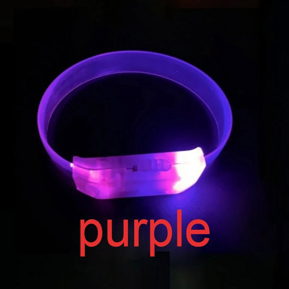 3 Modlu Pilli LED Işıklı Esnek Parti Bilekliği Mor (5286)