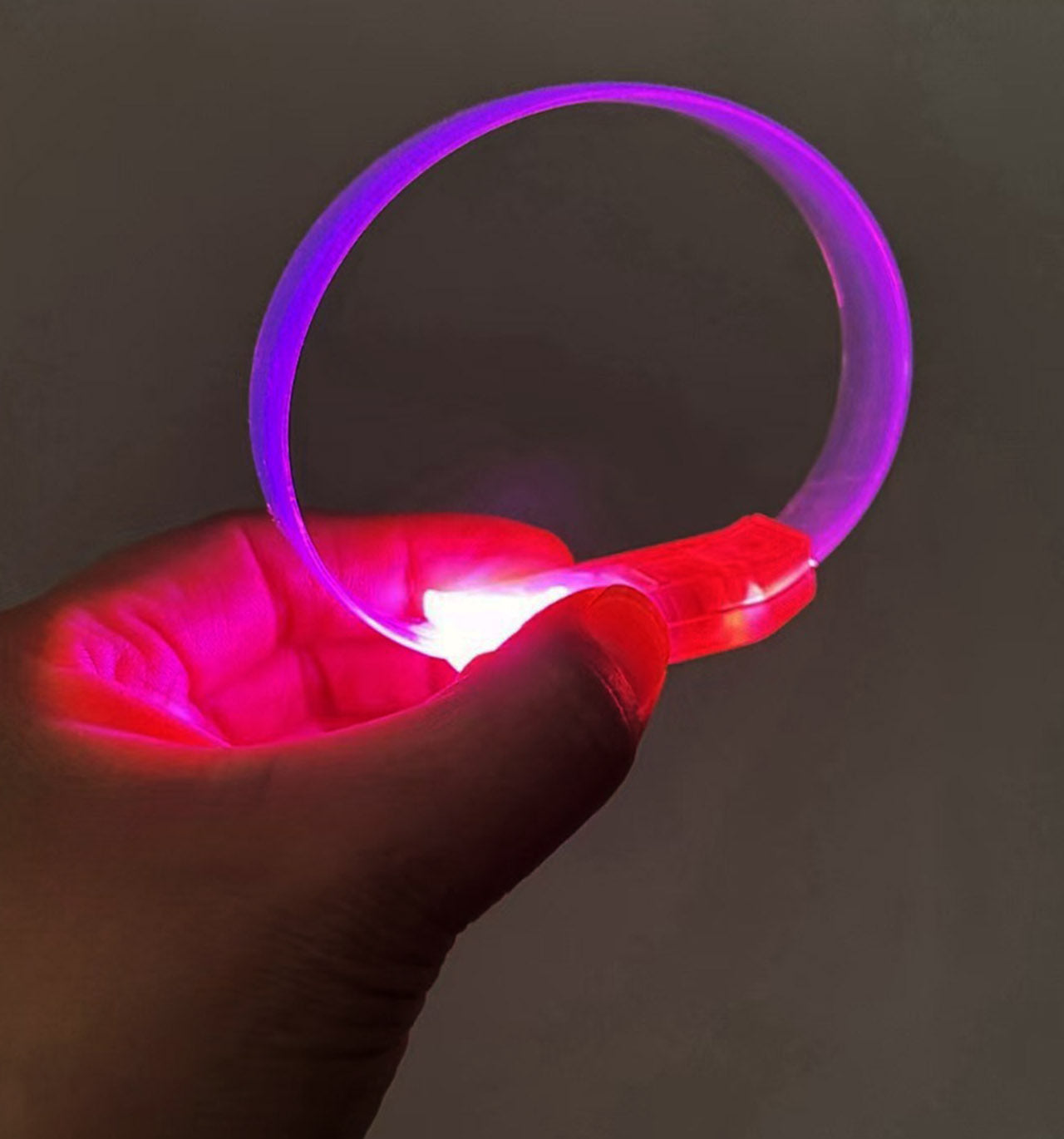 3 Modlu Pilli LED Işıklı Esnek Parti Bilekliği Pembe (5286)
