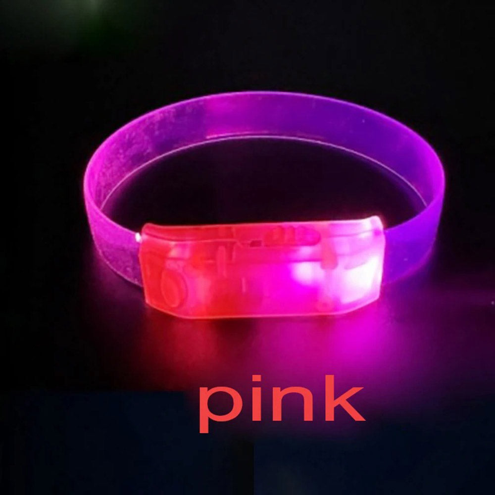 3 Modlu Pilli LED Işıklı Esnek Parti Bilekliği Pembe (5286)