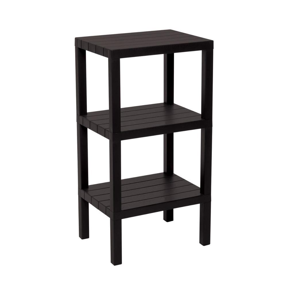 3 RAFLI SİYAH MODÜLER ÜNİTE PLASTİK 38x29x74 cm (5286)