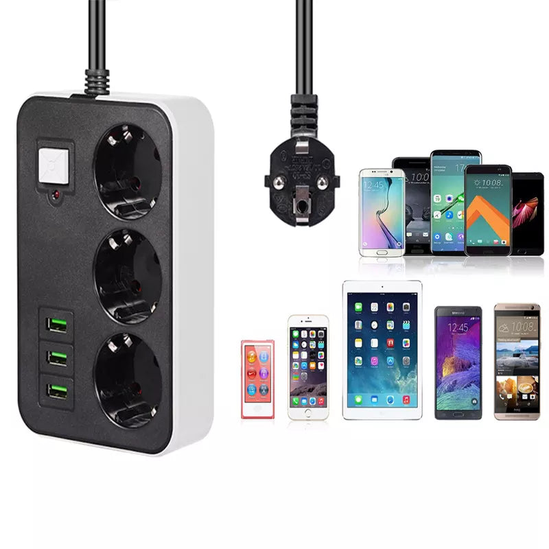3 USB’li 3’lü 1.8 m Akım Korumalı Priz (5286)