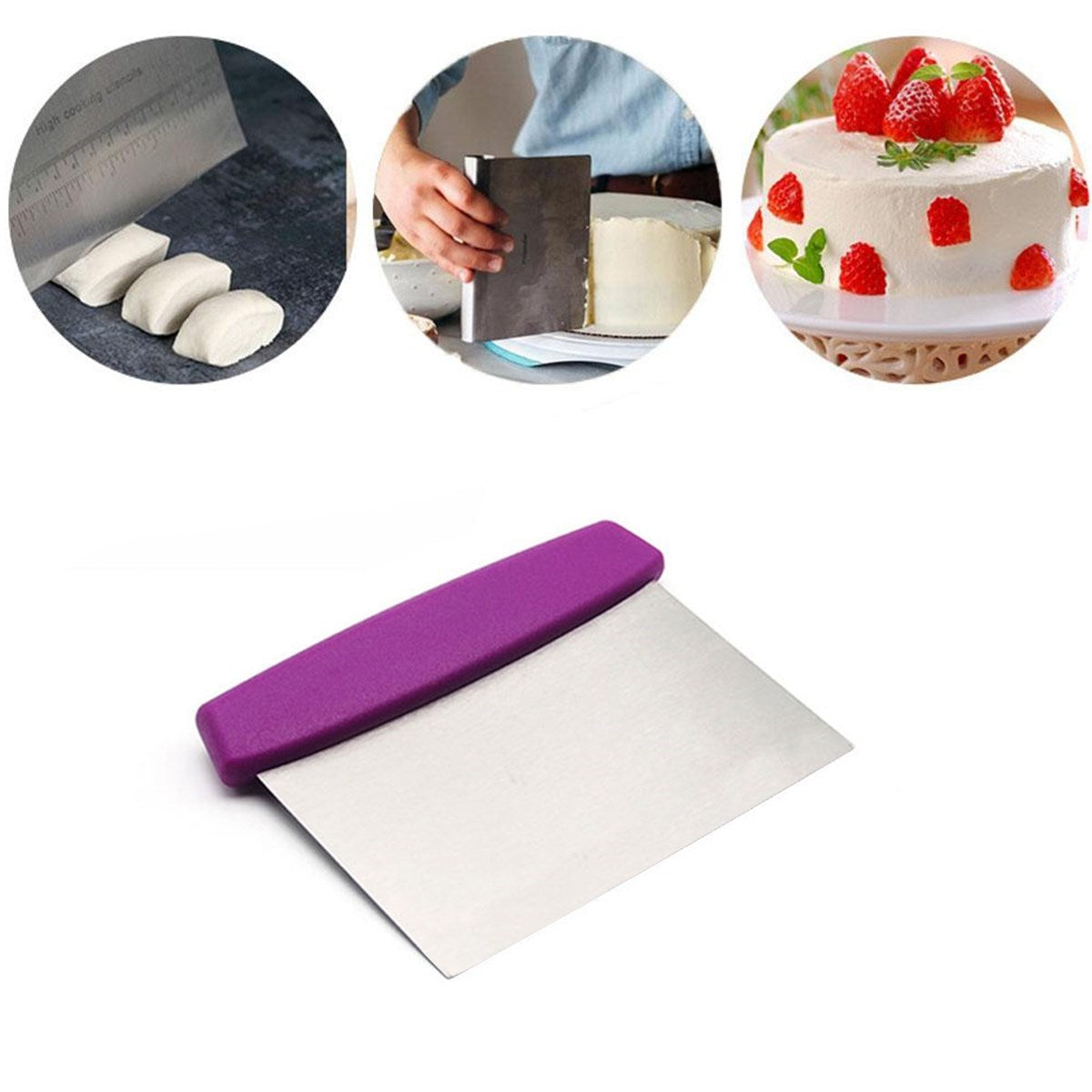 ANKAVERSE® Paslanmaz Çelik Hamur Kesici ve Kazıyıcı Spatula