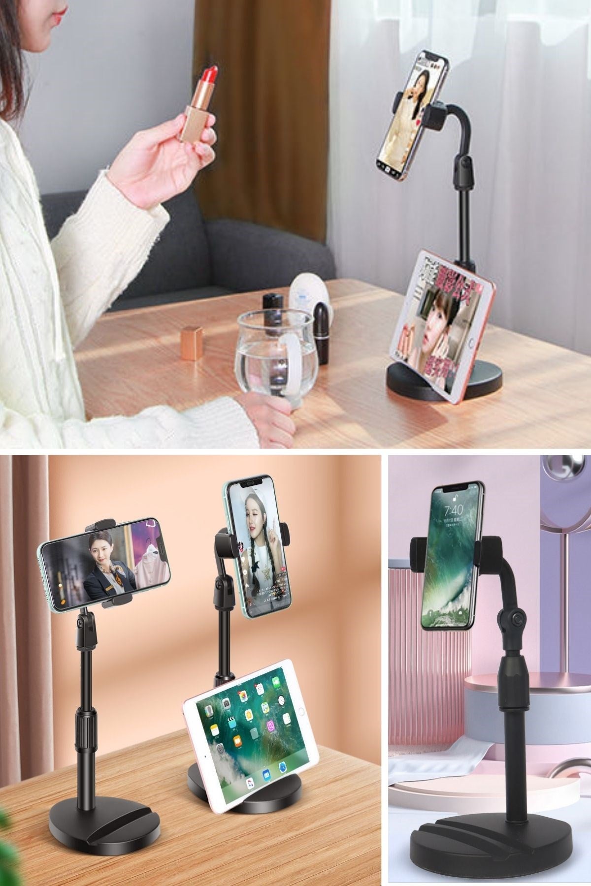 ANKAVERSE® Siyah Masaüstü Tablet ve Telefon Standı