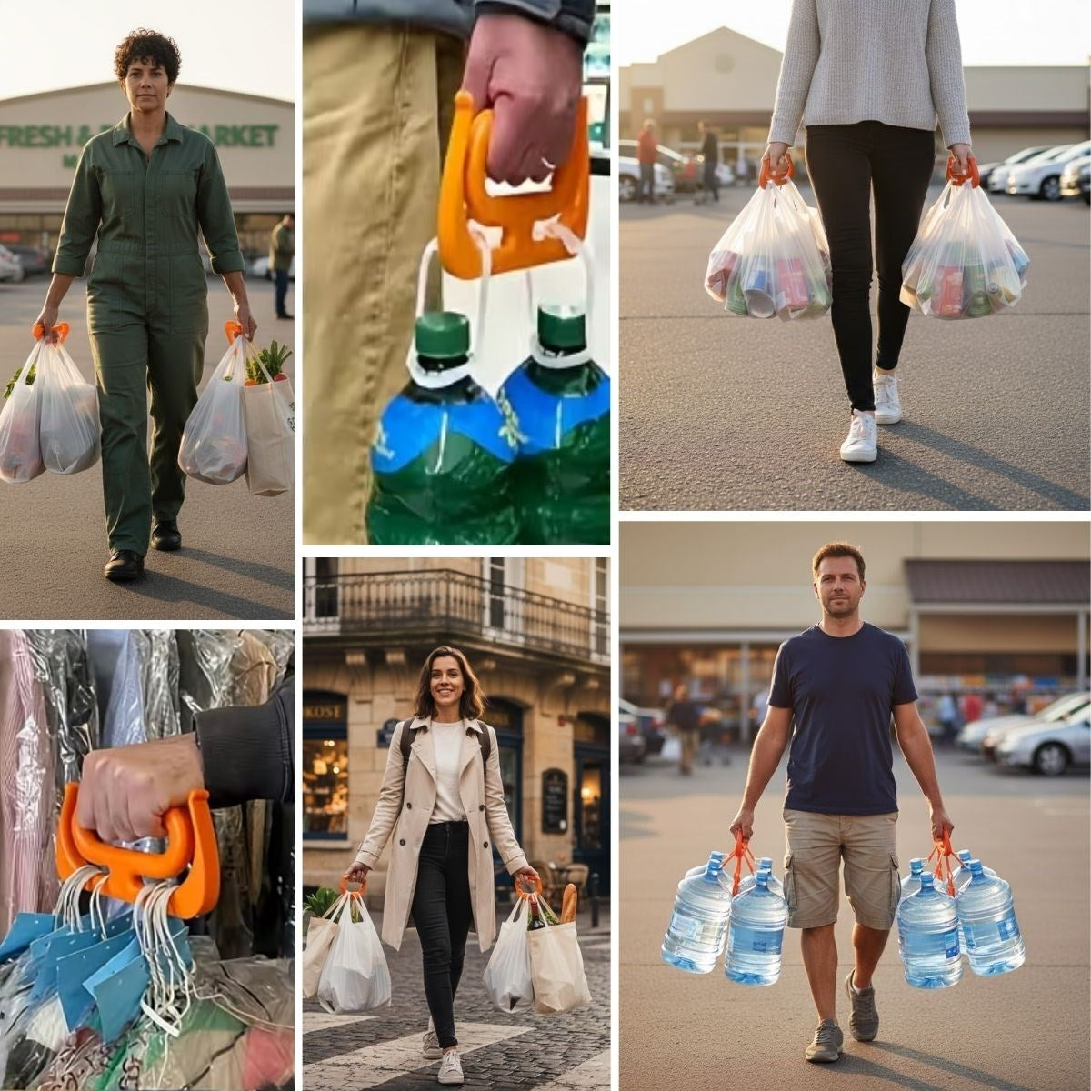 "ANKAVERSE® Ergonomik Poşet Taşıma Aparatı – Ağır Yük Taşıyıcı Tutacak, Elden Kesme Yapmayan Kolay Taşıma Kancası, Market ve Alışveriş Çantası Taşıyıc