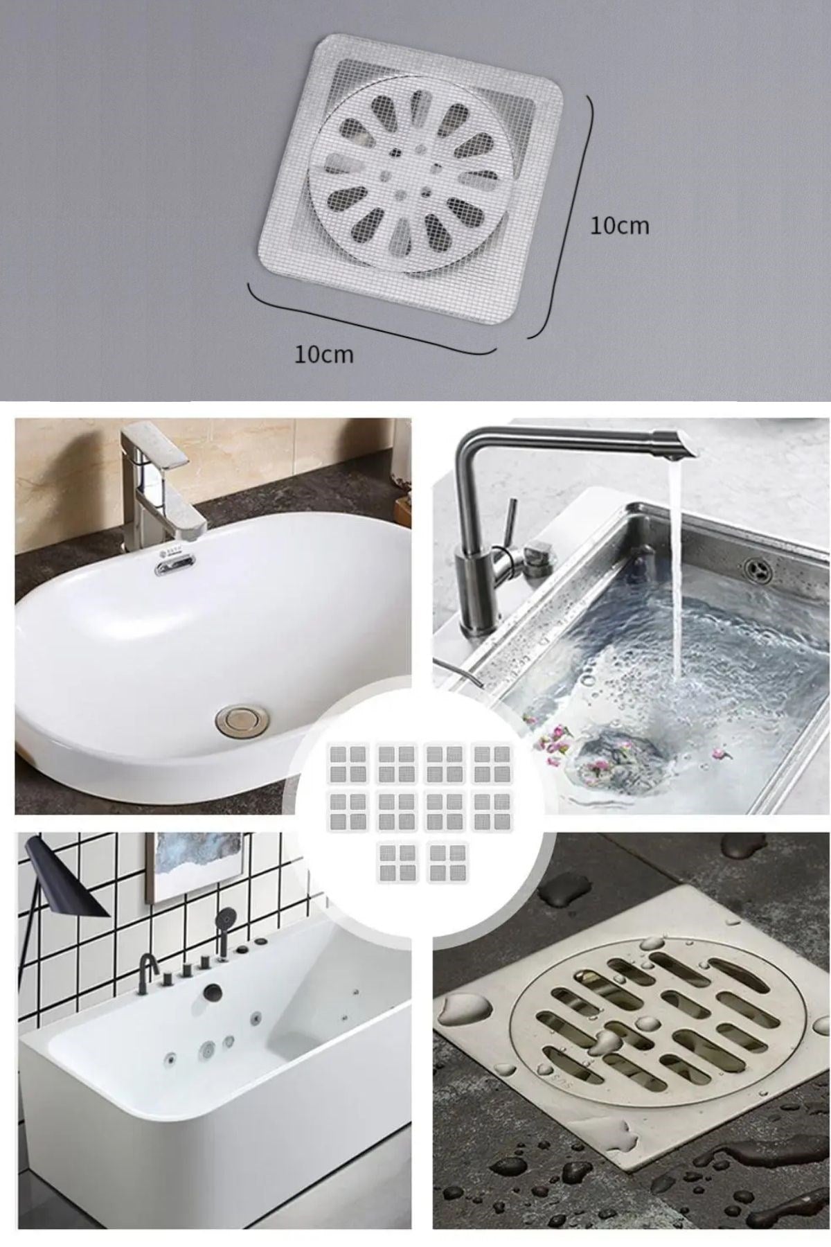 ANKAVERSE® 10'lu Lavabo Koku ve Haşere Önleyici Gider Filtresi