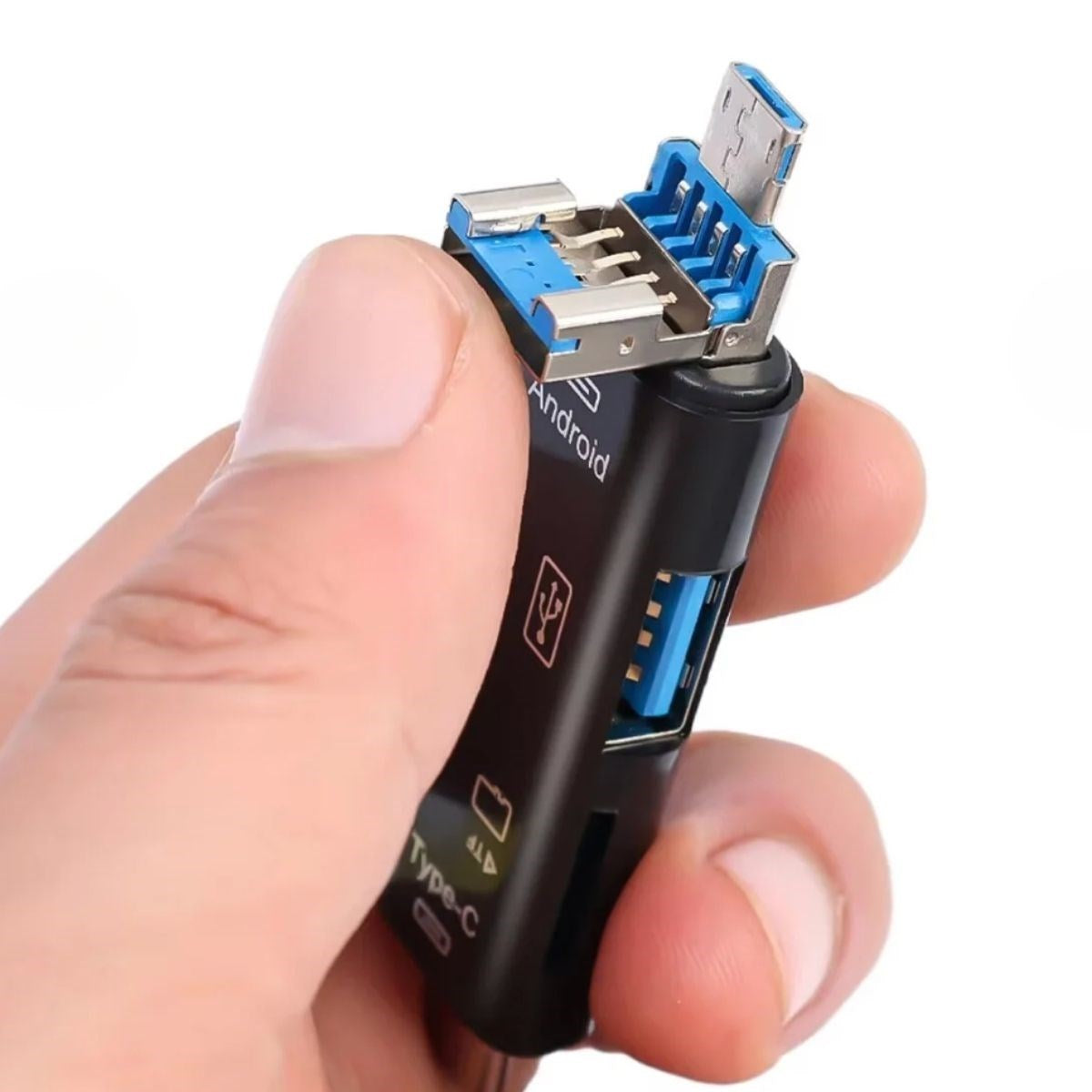 ANKAVERSE® 5 In 1 Çok Fonksiyonlu USB 2.0 Micro Sd Kart Okuyucu - Usb/micro Usb/type-C Çıkışlı, Otg Çevirici