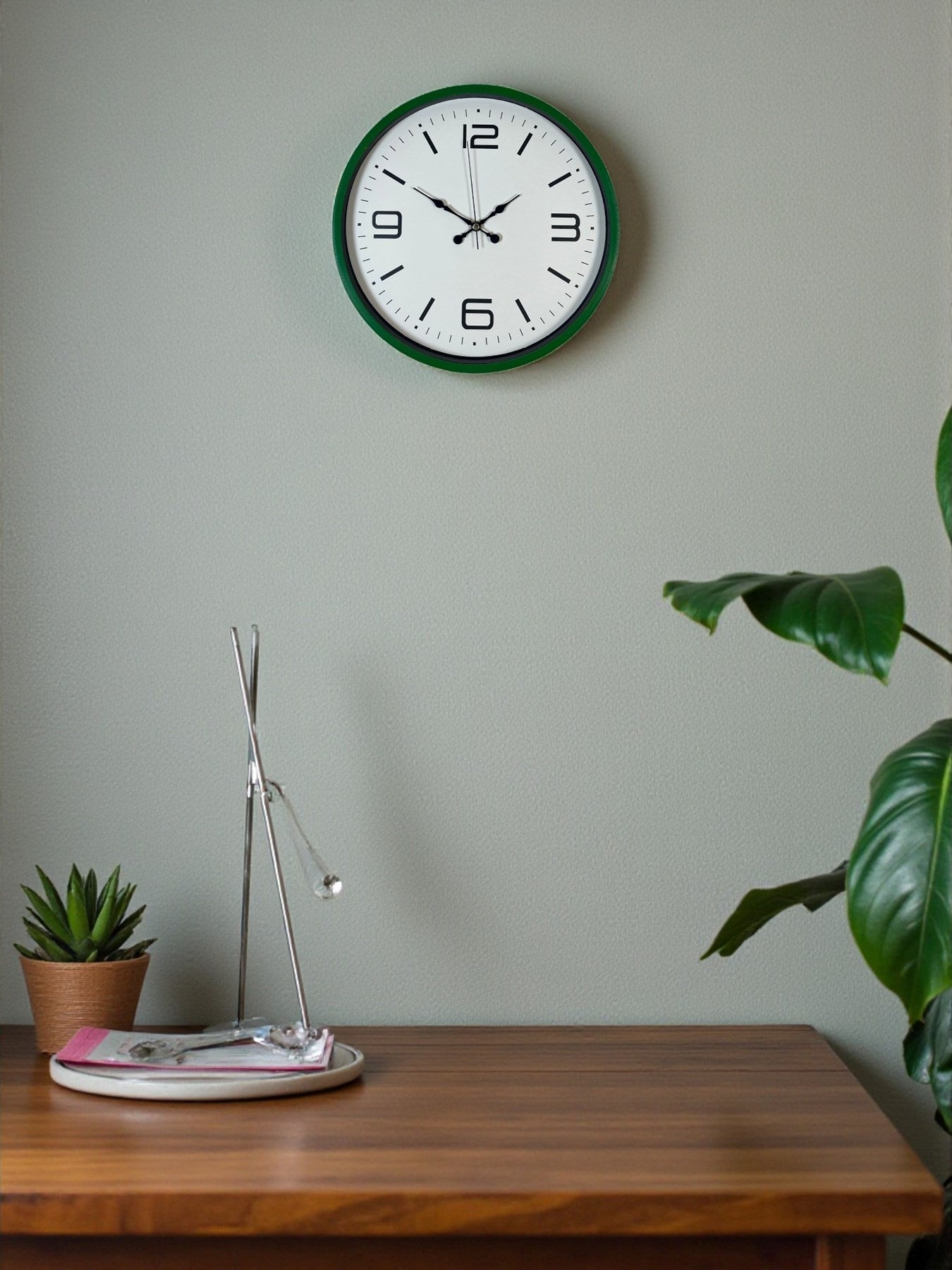 Zentime 36 Cm Yeşil Dekoratif Duvar Saati
