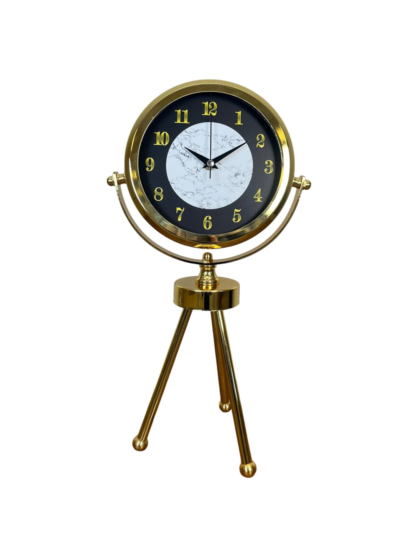 Zentime Golden Marble Üç Ayaklı Metal Masa Saati