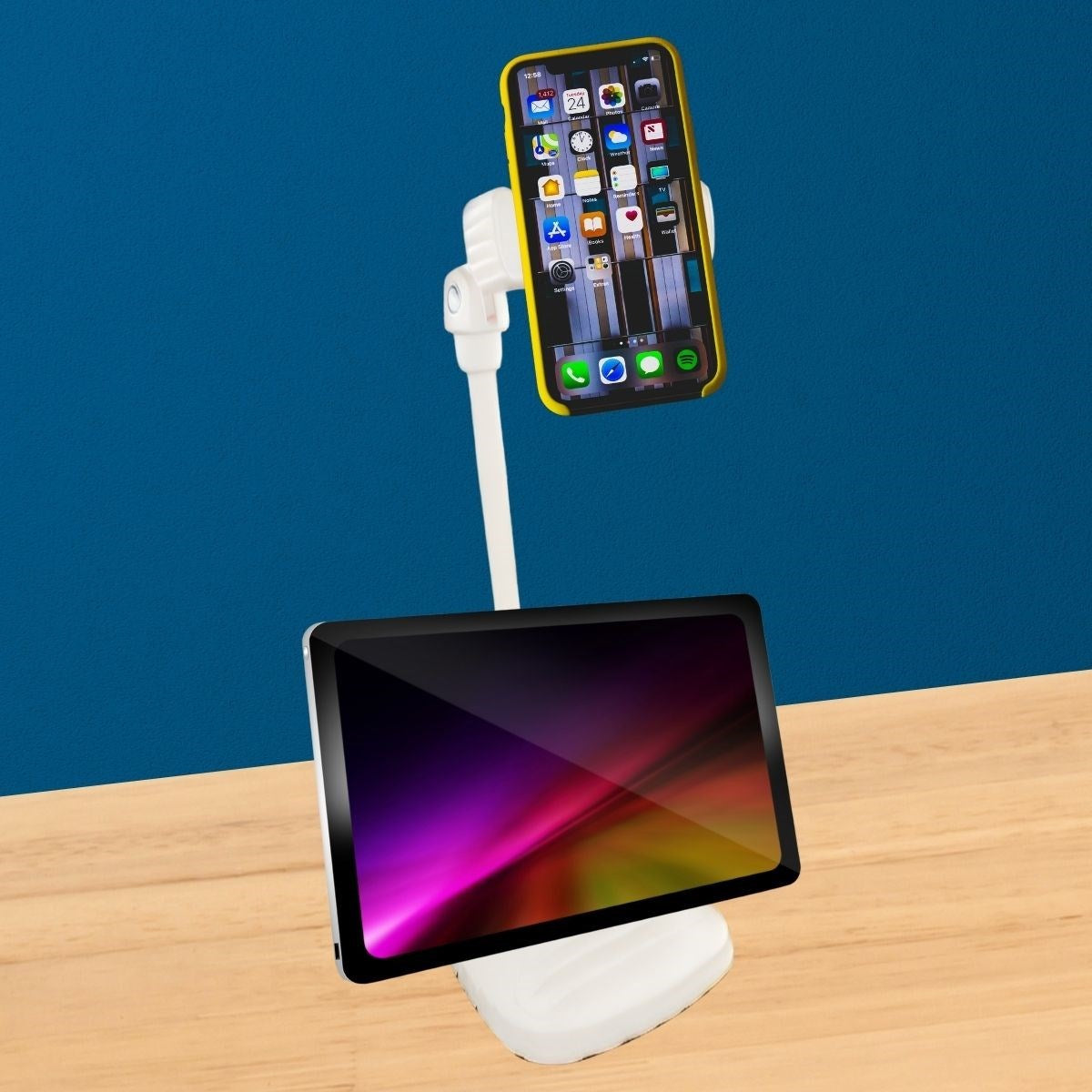 ANKAVERSE® Beyaz Masaüstü Tablet ve Telefon Standı