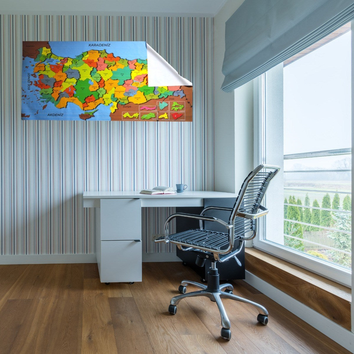 ANKAVERSE® Manyetik Renkli Türkiye Haritası Duvar Sticker'ı - 118x56 cm
