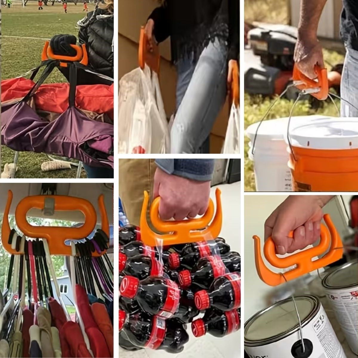 "ANKAVERSE® Ergonomik Poşet Taşıma Aparatı – Ağır Yük Taşıyıcı Tutacak, Elden Kesme Yapmayan Kolay Taşıma Kancası, Market ve Alışveriş Çantası Taşıyıc
