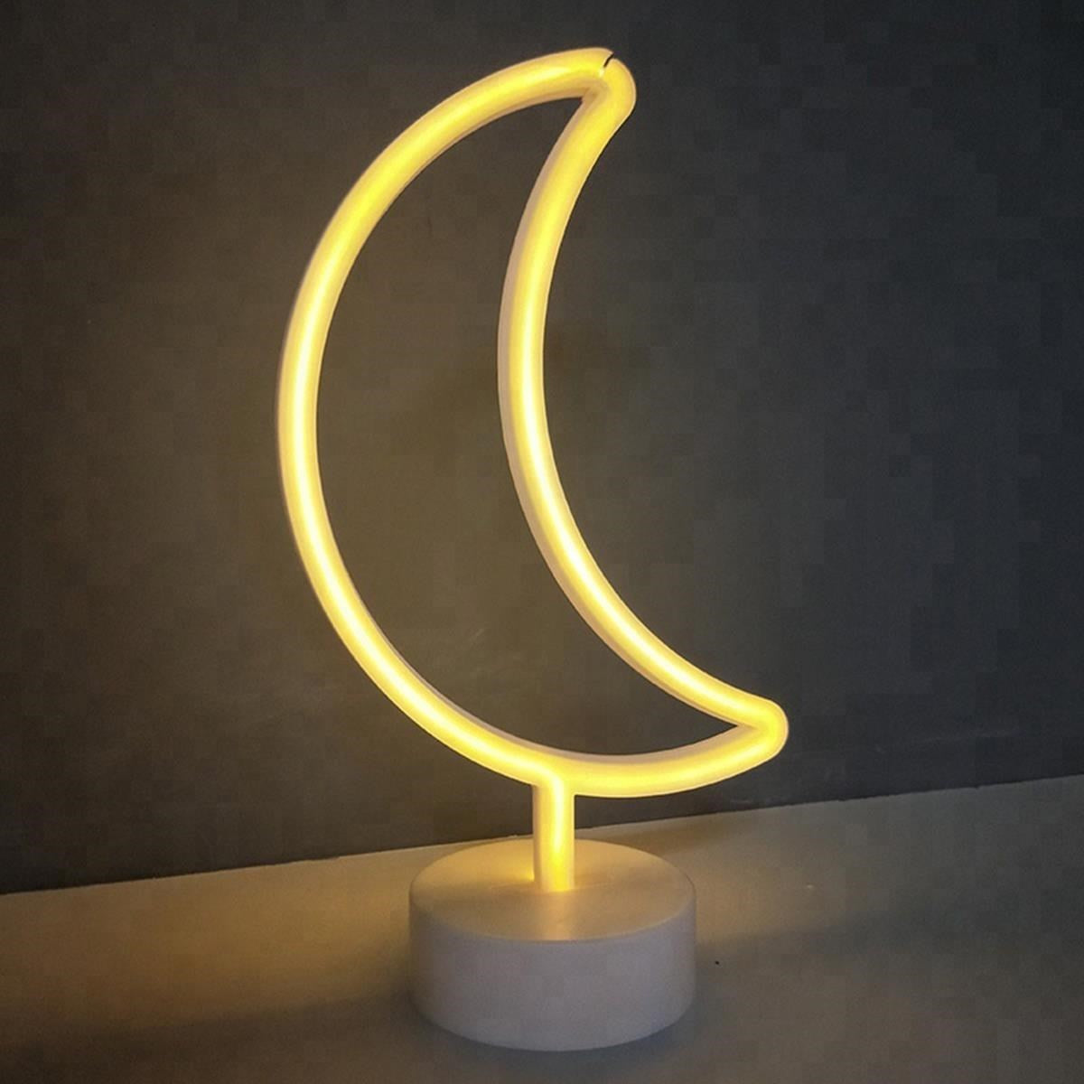 ANKAVERSE® Dekoratif Pilli Ay Tasarımlı 3D Neon Led Masa Ve Gece Lambası