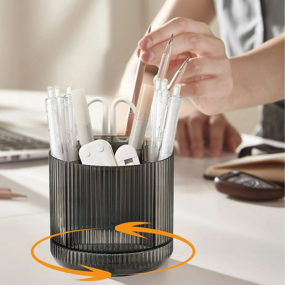 360° Dönebilen Plastik Organizer – Çok Amaçlı Mutfak, Banyo ve Makyaj Malzemesi Düzenleyici, Döner Masaüstü Stand (5286)