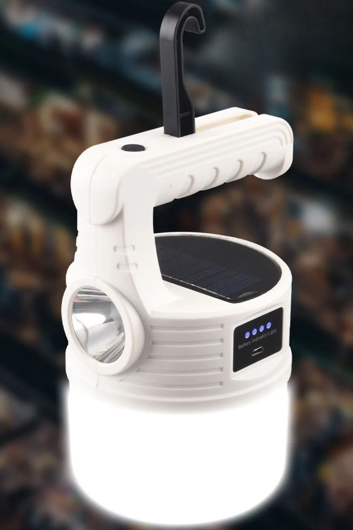 ANKAVERSE® LED Güneş Enerjili Kamp Lambası–2000 Lümen Süper Parlak, 5 Aydınlatma Modlu,USB ile Şarj Edilebilir Dış Mekan,Asılabilir Torch El Feneri