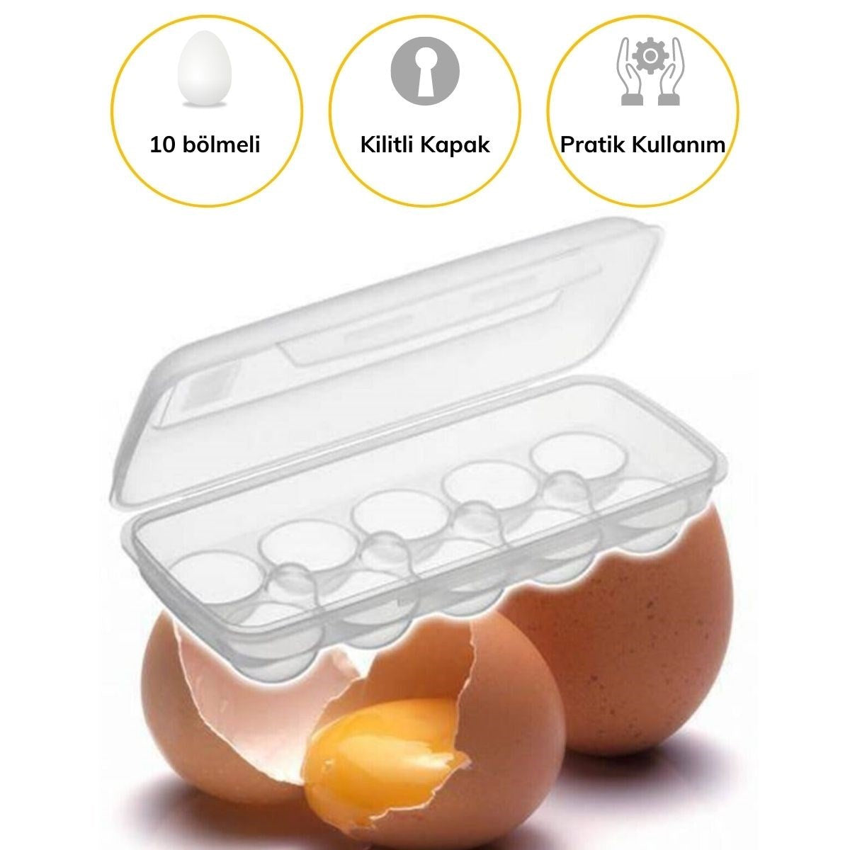 ANKAVERSE® 10'lu Kilitli Yumurta Saklama Kutusu