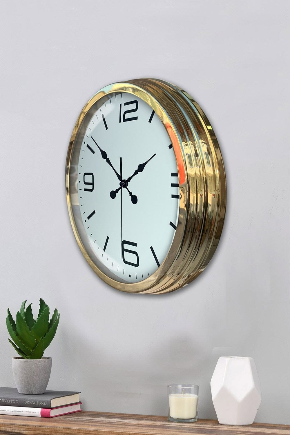 Zentime Gold Lüks 40 Cm Metal Modern Duvar Saati