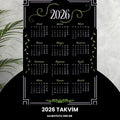 Takvim 2026 Premium A4 300 Gr Dijital Baskı Siyah Yeşil