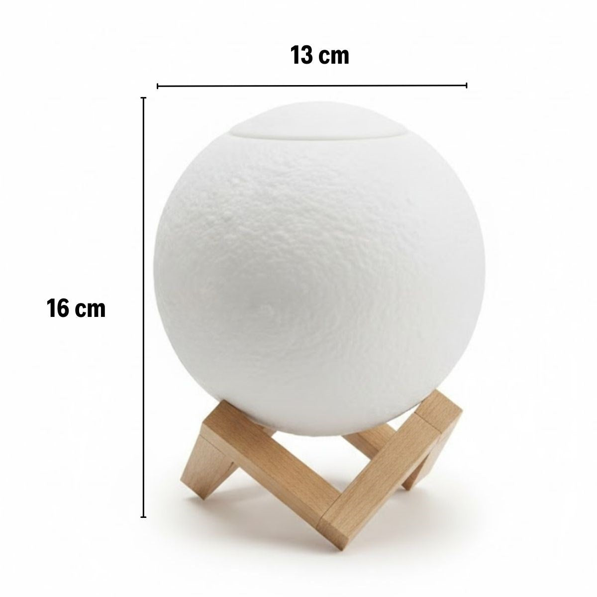 3D Ay Tasarımlı Su Yenilemeli USB Hava Nemlendiricisi – Dokunmatik, 3 Renk Işık Modlu (Gün Işığı / Beyaz / Sarı Işık) Gece Lambası (5286)