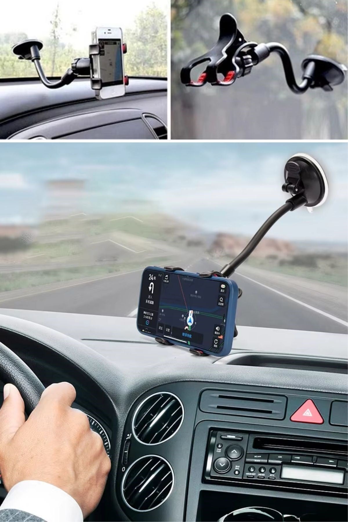 ANKAVERSE® Akrobat Cama Sabitlenen Güçlü Vakumlu 360 Derece Dönen Tüm Modellere Uyan Oto Telefon Tutucu