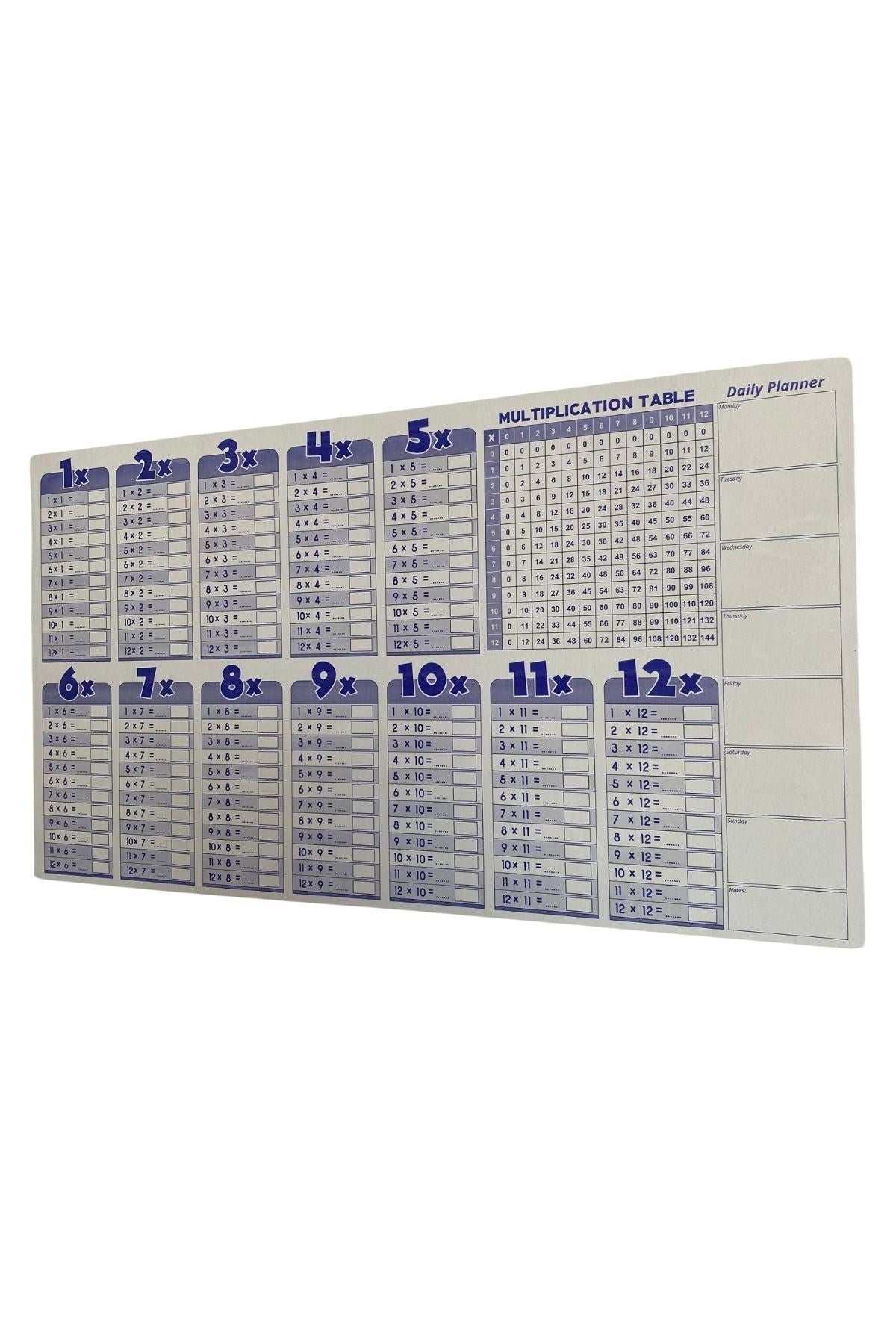 ANKAVERSE® Statik Akıllı İngilizce Çarpım Tablosu - 100x56 cm (Silgili Kalem Hediyeli)