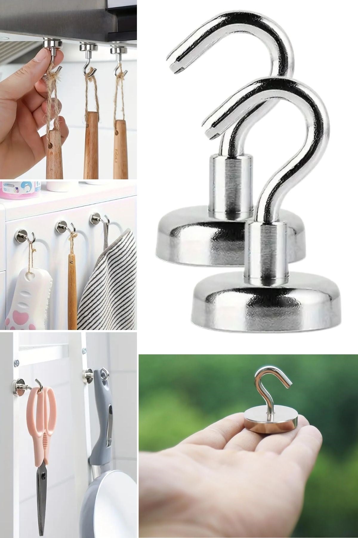 ANKAVERSE® Güçlü Manyetik Çok Amaçlı Askı Seti (2'li) - Mutfak ve Banyo İçin