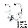 3LÜ SET   BANYO - EVYE MUTFAK - LAVABO   AÇ KAPA  MİX BATARYA MUSLUK (5286)