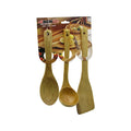 3PCS AHŞAP BAMBU MUTFAK SERVİS SETİ KAŞIK=27CM - KEPÇE=27CM - SPATULA=32CM (5286)