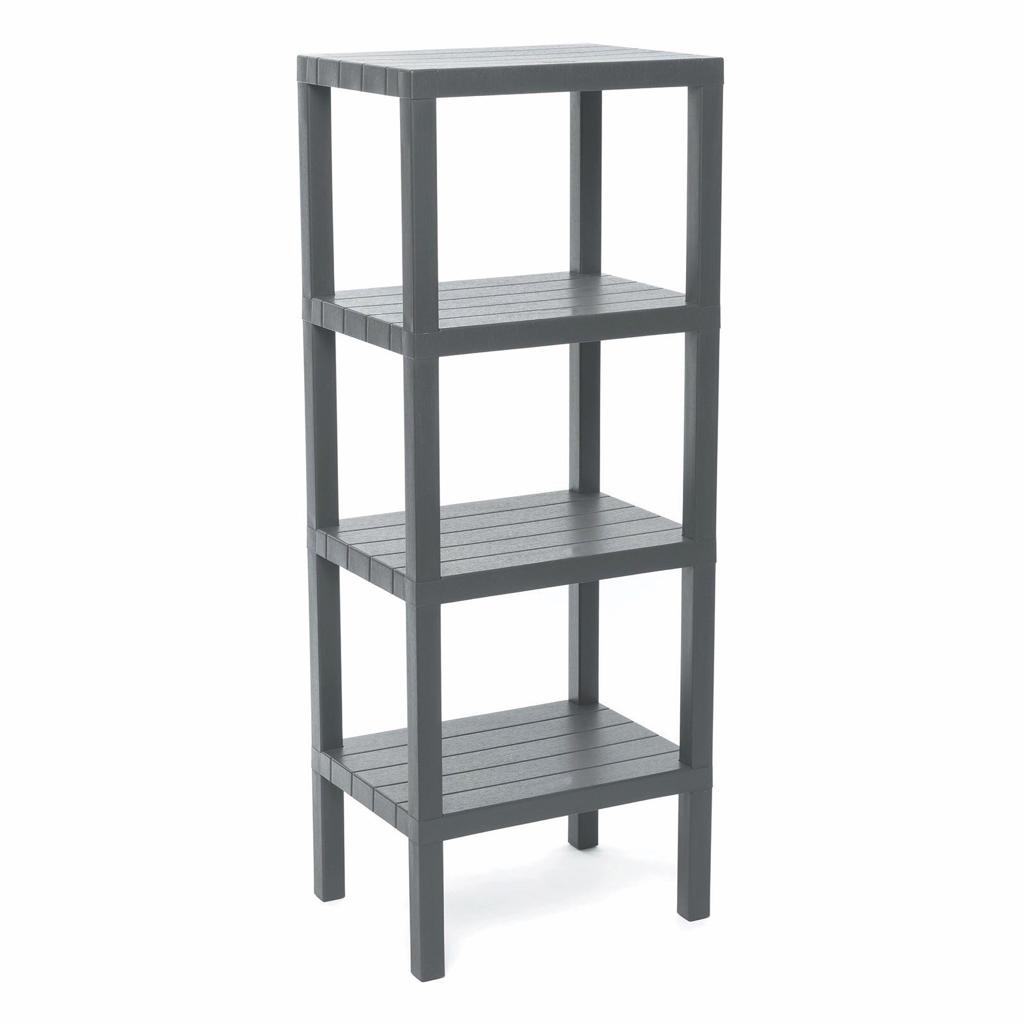 4 RAFLI GRİ MODÜLER ÜNİTE PLASTİK 38x29x100 cm (5286)