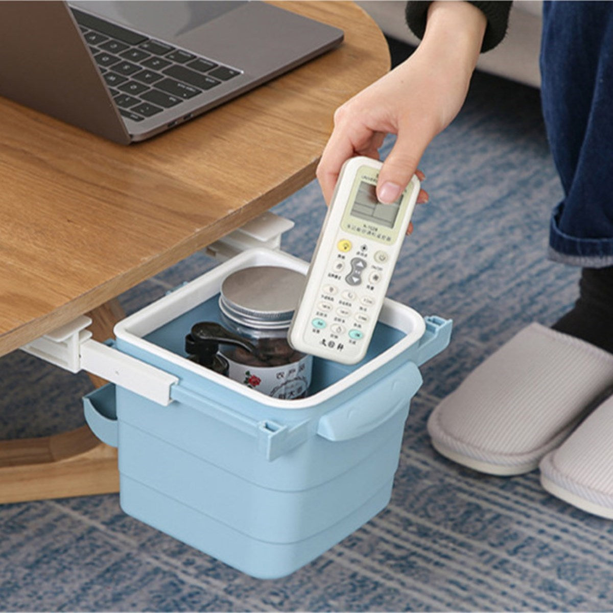ANKAVERSE® Mini Gizli Masa Altı Çöp Kovası