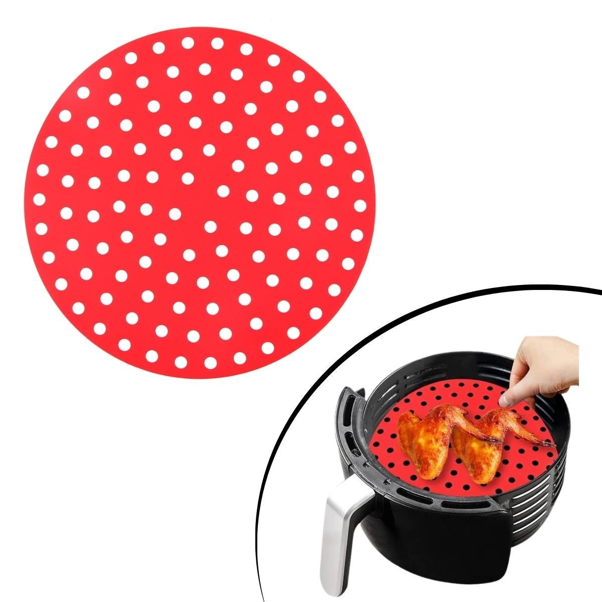 ANKAVERSE® Renkli Silikon Airfryer ve Fırın Pişirme Matı - 20 cm