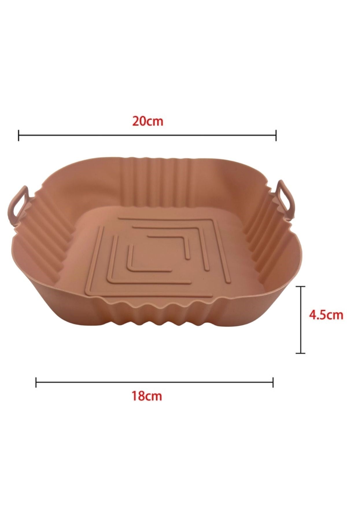 ANKAVERSE® Renkli Isıya Dayanıklı Yıkanılabilir Silikon Fırın Airfryer Kare Model Pişirme Matı 20 cm