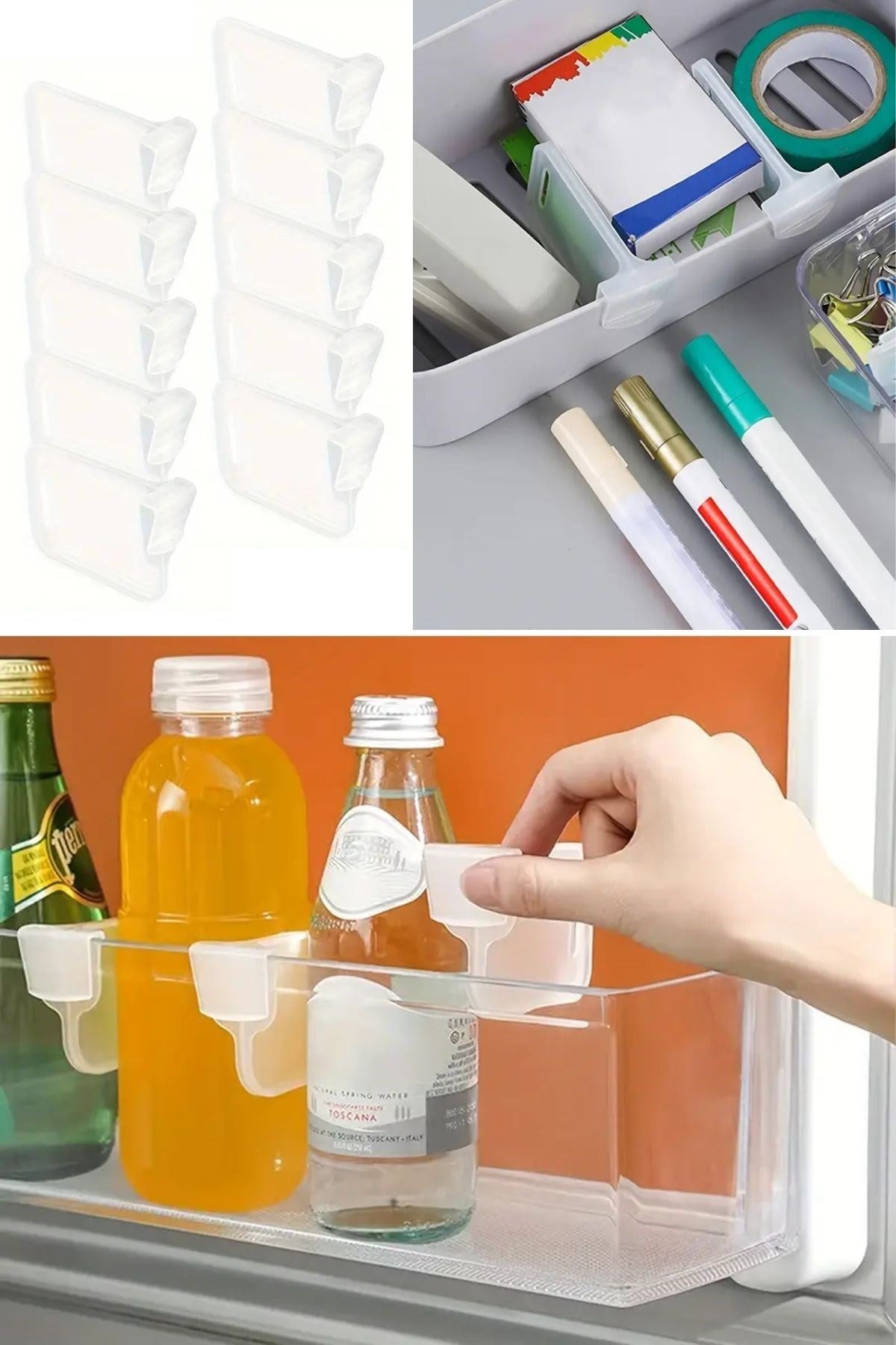 ANKAVERSE® 10'luŞeffaf Buzdolabı Yan Kapı Düzenleyici Buzdolabı Dolap İçi Bölümleyici Aparatlar
