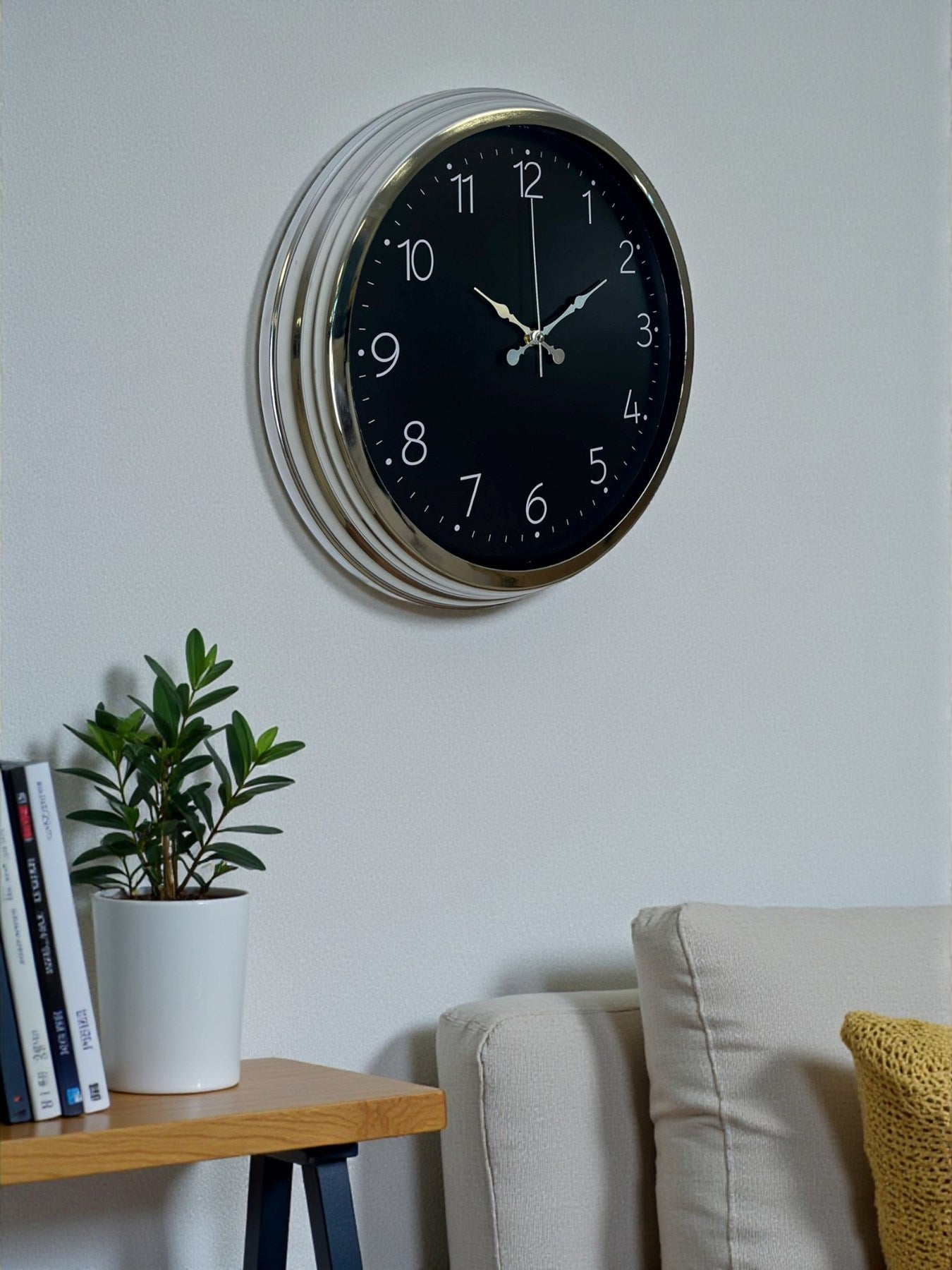 Zentime Dekoratif Ve Şık 40 Cm Krom Metal Duvar Saati
