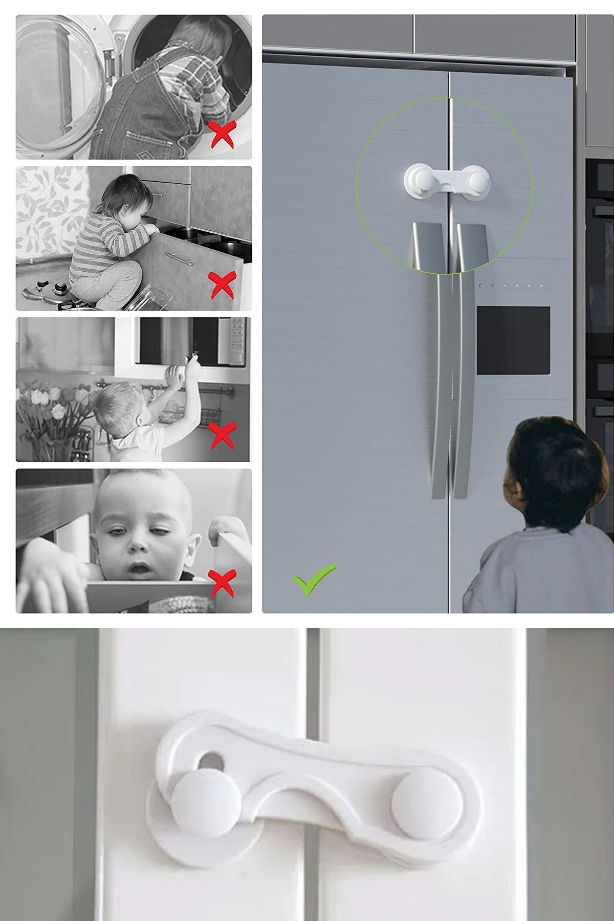 ANKAVERSE® Yapışkanlı Bebek Dolap ve Çekmece Kilidi