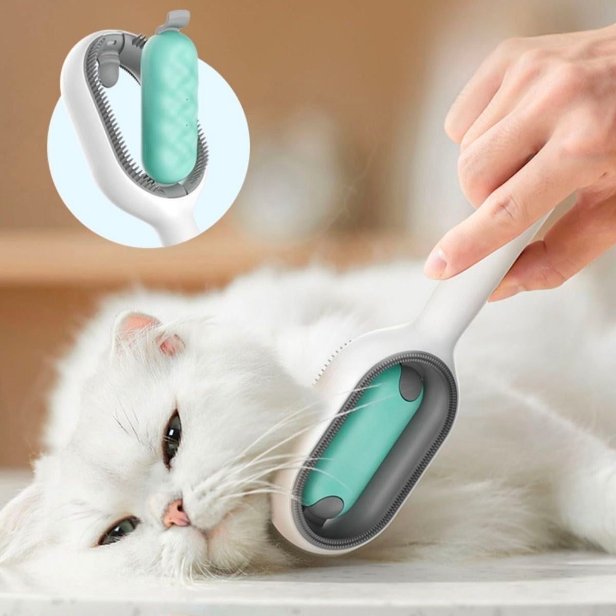 ANKAVERSE® Evcil Hayvanlar İçin Çift Taraflı Pet Fırçası Nemli Tüy Tarama Tarağı