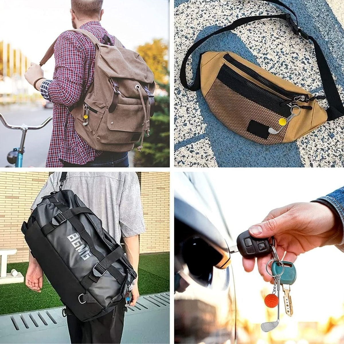ANKAVERSE® Gerçekçi Golf Tasarımlı Şık Anahtarlık Kolye Çanta Süsü Golf Keychain