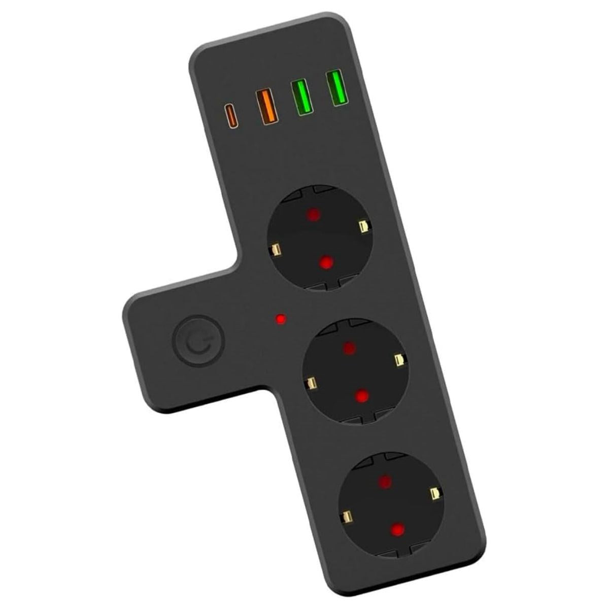 ANKAVERSE® Termal Akım Korumalı 3 Adet Soket,3 Adet USB ve 1 Adet Type-C Girişli 20w Priz Model 3397