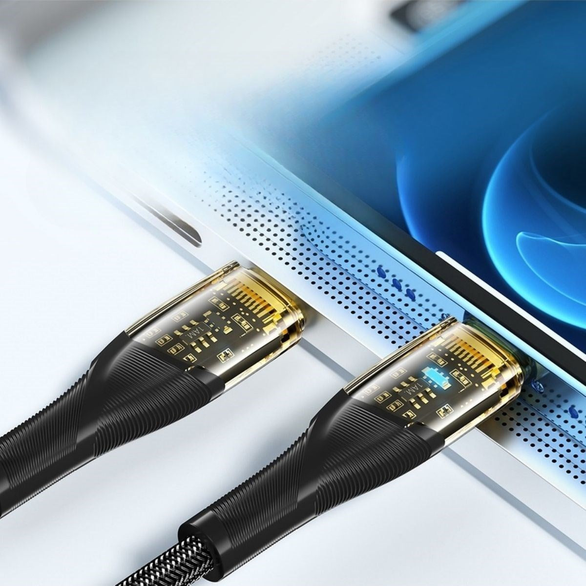 ANKAVERSE® Led Işık Uçlu Sağlam İp Kablolu USB to Lightning Hızlı Şarj Kablosu