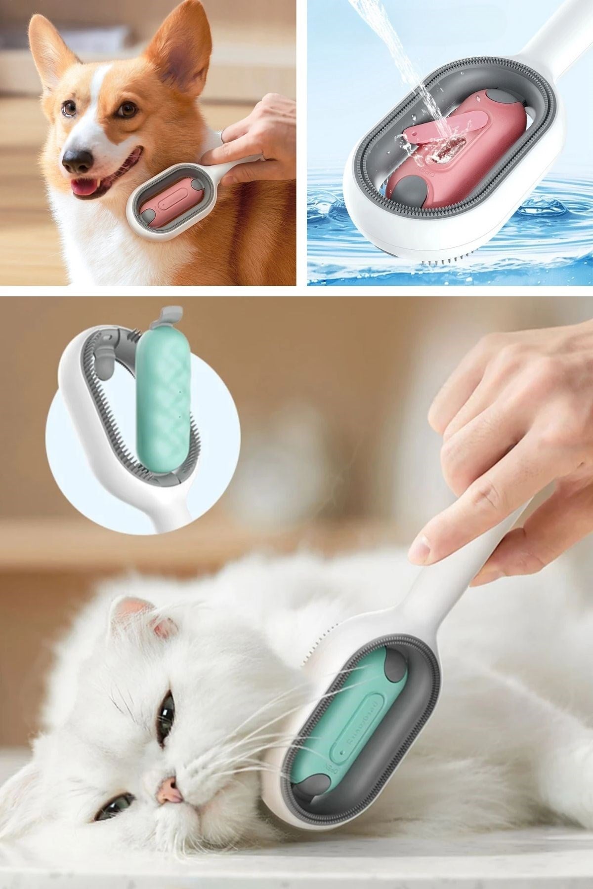ANKAVERSE® Su Püskürtmeli Pet Tüy Toplama Fırçası