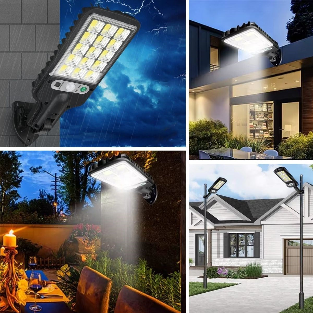 ANKAVERSE® 3 Farklı Işık Modlu Güneş Enerjisiyle Şarj Olan Dış Mekan Uyumlu Kumandalı Solar Duvar LEDİ