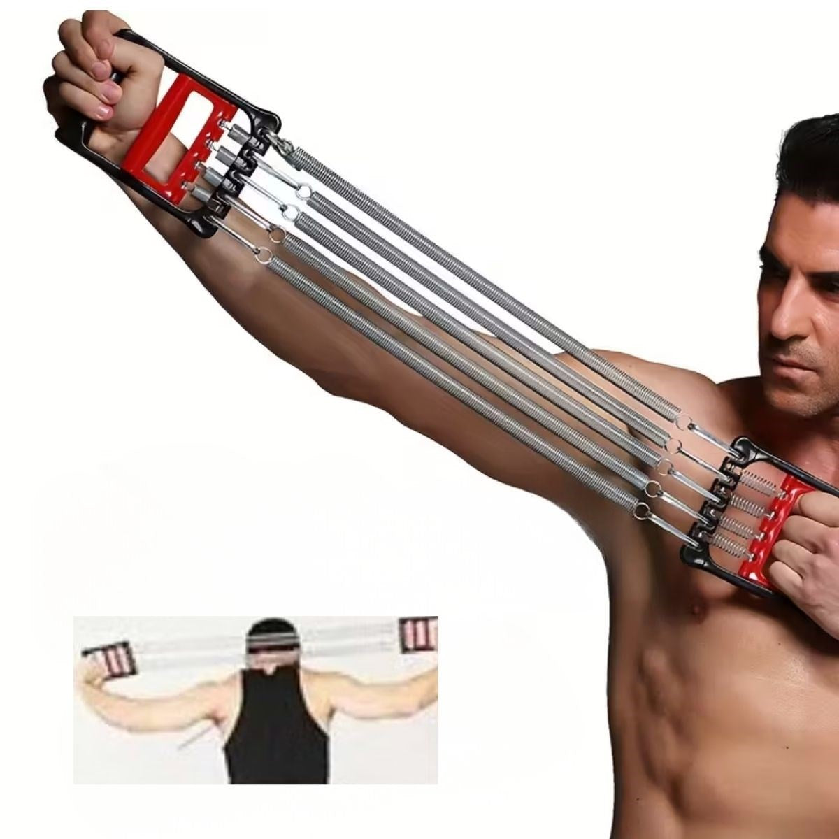 ANKAVERSE® Göğüs Genişletme ve Kuvvet Egzersiz Aleti – 5 Yaylı 5 Kademeli Ayarlanabilir Fitness ve Kuvvet Antrenmanı Ekipmanı