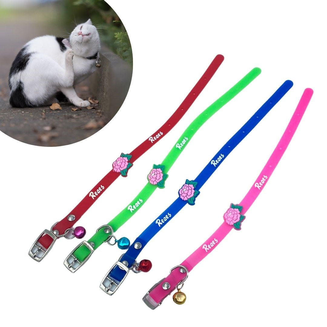 ANKAVERSE® Sevimli Çıngıraklı Silikon Kedi ve Köpek Tasması