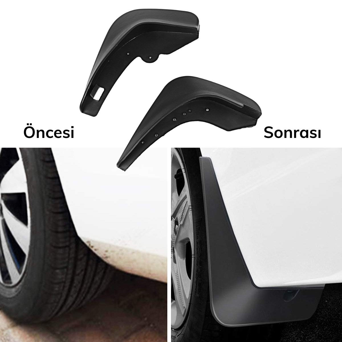 ANKAVERSE® 2 Adet Ön veya Arkaya Uygun Çamur Önleyici Paçalık 32 x19 cm