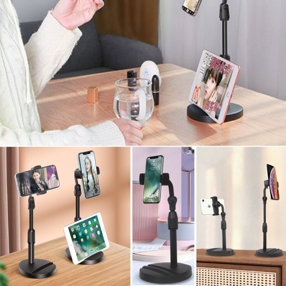 ANKAVERSE® Siyah Masaüstü Tablet ve Telefon Standı