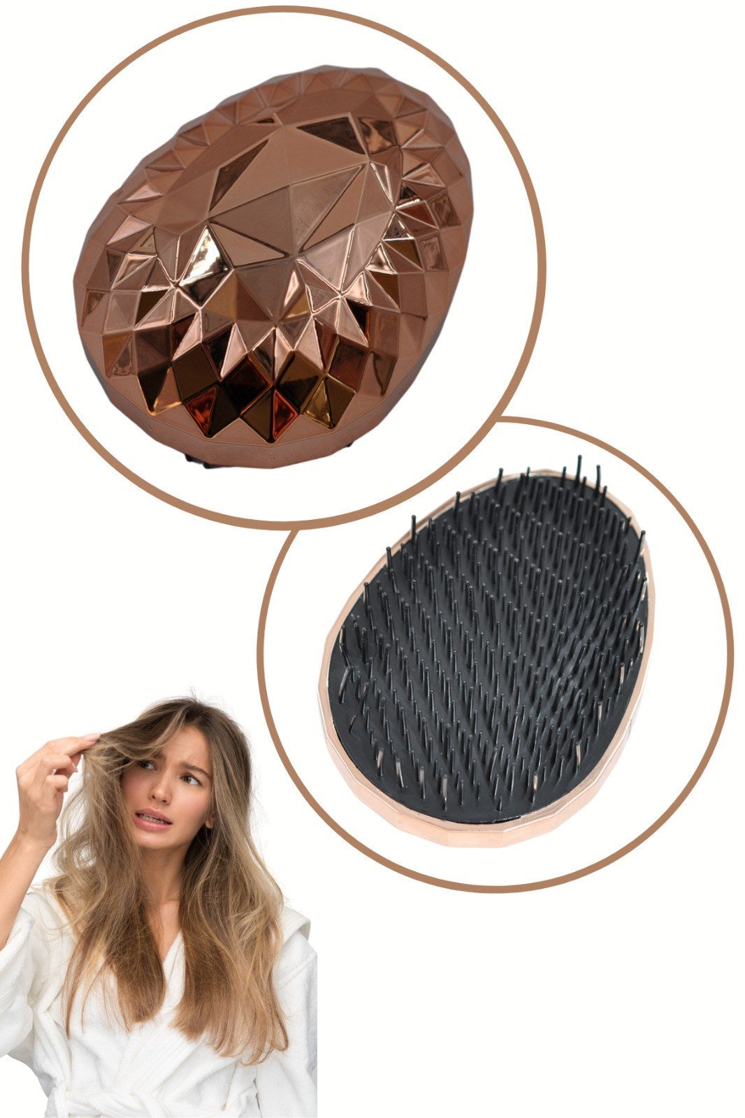 ANKAVERSE® Rose Gold Saç Düzleştirici Tarak