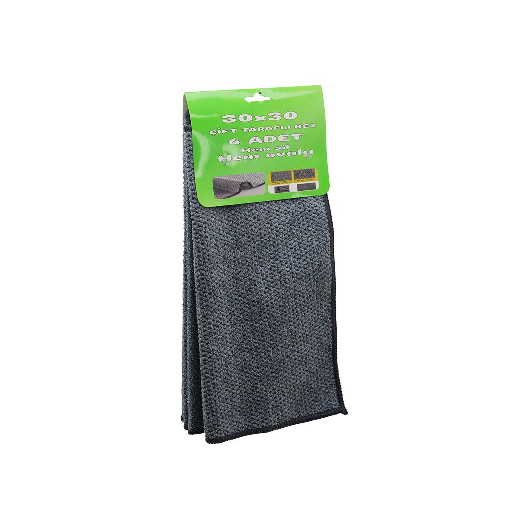 4PCS   30X30CM   ÇİFT TARAFLI=MİKROFİBER - TEL BEZ   ZOR KİR  BEZİ  HEM SİL - HEM OVALA (5286)