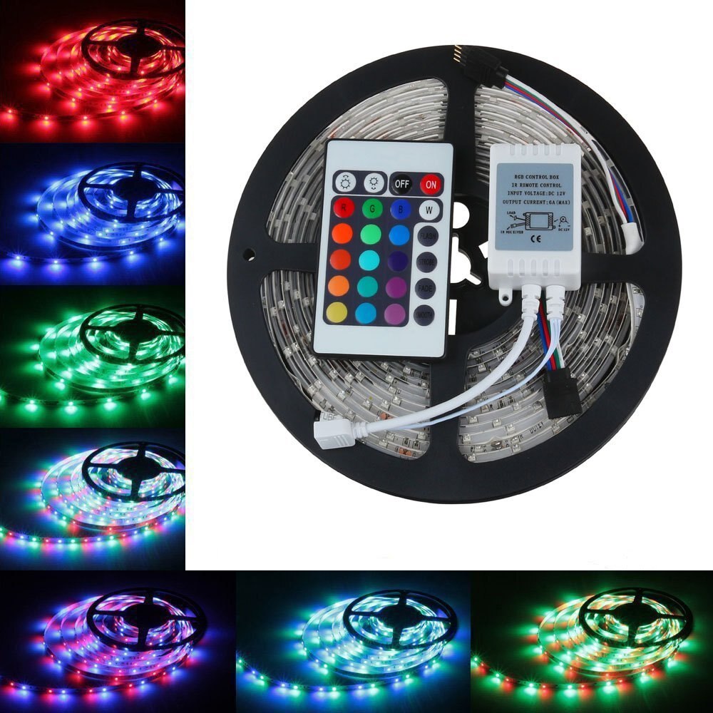 5 Metre Rgb Şerit Led Seti-İç ve Dış Mekan Silikonlu-Tak Çalıştır (5286)