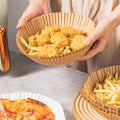 50 Adet Air Fryer Pişirme Kağıdı Tek Kullanımlık Yağ Geçirmez Yuvarlak Tabak Model PVC (5286)