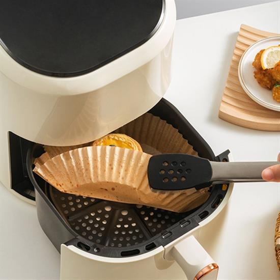 50 Adet Air Fryer Pişirme Kağıdı Tek Kullanımlık Yağ Geçirmez Yuvarlak Tabak Model PVC (5286)